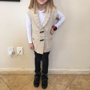 TAN (BEIGE) KNIT SWEATER - GIRLS YOUTH - SIZE 6X